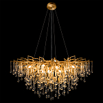 Люстра подвесная с прозрачными стеклянными подвесками в форме капель Диаметр 100 см Droplet Chandelier варинант исполнения - 3 | Loft Concept в Ижевске