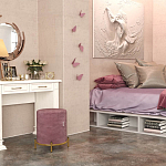 Банкетка круглая пыльно-розовый велюр на 4-х металлических ножках золотого цвета SANJAY варинант исполнения - 5 | Loft Concept в Ижевске