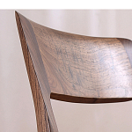 Стул деревянный с мягким сиденьем из черной натуральной кожи Moon Walnut Furniture варинант исполнения - 6 | Loft Concept в Ижевске