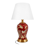 Настольная лампа бордовая с изображением птиц Slip Away варинант исполнения - 1 | Loft Concept в Ижевске