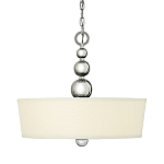 Люстра подвесная с белым тканевым цилиндрическим абажуром и декоративными шарами Hinkley варинант исполнения - 1 | Loft Concept в Ижевске