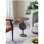 Столик приставной с абстрактным основанием и акцентом в виде золотистого диска Heavenly Space варинант исполнения - 9 | Loft Concept в Ижевске