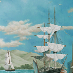 Обои ручная роспись Nantucket Crossing Brandt colourway on scenic paper варинант исполнения - 4 | Loft Concept в Ижевске