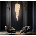 Люстра многоярусная каскадная с хрустальными подвесками Roul Crystal Light варинант исполнения - 8 | Loft Concept в Ижевске