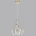 Люстра подвесная из металла с хрустальными подвесками прозрачного цвета Quasar 41 варинант исполнения - 6 | Loft Concept в Ижевске