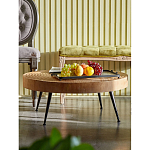 Журнальный столик с круглой фактурной столешницей из натурального дерева Vortex варинант исполнения - 4 | Loft Concept в Ижевске