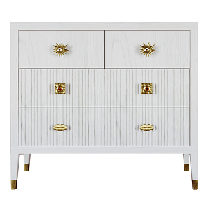 Бельевой Комод с 4 ящиками Elsa Dreams White