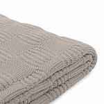 Плед из хлопка рельефной вязки бежево-серого цвета Waffle Comfort варинант исполнения - 2 | Loft Concept в Ижевске