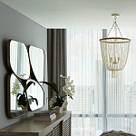 Зеркало в ассиметричной раме золотистого цвета Chaotic варинант исполнения - 4 | Loft Concept в Ижевске