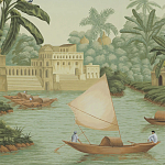 Обои ручная роспись River Scenes of Bengal Verdoyant варинант исполнения - 3 | Loft Concept в Ижевске