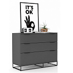 Комод цвета графит с 3-мя ящиками Strict Lines  варинант исполнения - 2 | Loft Concept в Ижевске