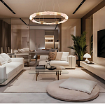 Люстра в форме кольца с золотым декором Warm Heavenly Light варинант исполнения - 7 | Loft Concept в Ижевске