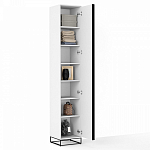 Шкаф-пенал белый с зеркальной дверцей Strict Lines варинант исполнения - 3 | Loft Concept в Ижевске