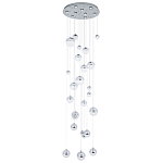 Каскадная люстра с плафонами в виде хрустальных сфер Esme Sphere Crystal Chrome Cascade Chandelier 25 варинант исполнения - 1 | Loft Concept в Ижевске
