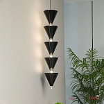 Подвесной светильник светодиодный в виде ряда черных металлических конусов  Herringbone варинант исполнения - 3 | Loft Concept в Ижевске