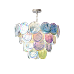 Люстра с каскадом из круглых разноцветных стеклянных дисков Mother of Pearl Iridescence варинант исполнения - 4 | Loft Concept в Ижевске