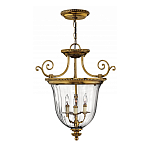 Люстра подвесная цвета латунь с прозрачным стеклянным плафоном и тремя лампами в классическом стиле на цепи Hinkley варинант исполнения - 2 | Loft Concept в Ижевске