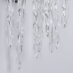 Бра цвета хром с ветвями и прозрачными стеклянными подвесками в виде вытянутых спиральных капель Droplet Chandelier варинант исполнения - 5 | Loft Concept в Ижевске