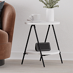 Стол приставной с 2-мя круглыми белыми столешницами ESSEL SIDE TABLE WHITE варинант исполнения - 6 | Loft Concept в Ижевске