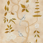 Обои ручная роспись Gustavian Tree of Life Special Colourway on Edo custom white painted silk варинант исполнения - 2 | Loft Concept в Ижевске