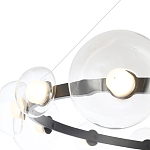 Люстра подвесная круглая с 12-ю прозрачными куполообразными плафонами и черным металлическим основанием Flos Wireline Lighting варинант исполнения - 4 | Loft Concept в Ижевске