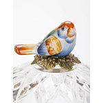 Конфетница с бронзовой ручкой и фарфоровой птичкой на крышке Eden Garden варинант исполнения - 3 | Loft Concept в Ижевске