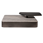 Столик журнальный квадратный  с полкой Sculptural Marble Accent с мрамором  варинант исполнения - 3 | Loft Concept в Ижевске