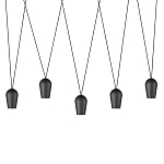 Подвесной светильник черными плафонами на длинных пересекающихся тросах Construction варинант исполнения - 1 | Loft Concept в Ижевске