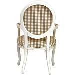 Стул с подлокотниками и круглой спинкой  Checkered Upholstery Chair обивка в клетку варинант исполнения - 4 | Loft Concept в Ижевске