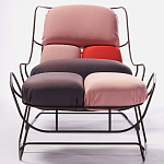 Дизайнерское разноцветное кресло на металлическом каркасе с подставкой для ног Poltronova Plasma Armchair варинант исполнения - 5 | Loft Concept в Ижевске