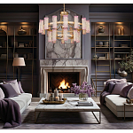 Люстра двухъярусная круглая с текстурными цилиндрическими плафонами Glimpse варинант исполнения - 5 | Loft Concept в Ижевске