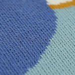 Плед из хлопка синего цвета с абстрактным принтом Elysian Flow Ocean варинант исполнения - 3 | Loft Concept в Ижевске