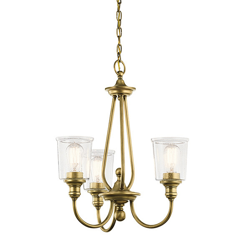 Люстра с прозрачными плафонами из пузырчатого стекла Kichler Латунь Прозрачное Стекло Никель в Ижевске | Loft Concept 