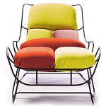 Дизайнерское разноцветное кресло на металлическом каркасе с подставкой для ног Poltronova Plasma Armchair варинант исполнения - 3 | Loft Concept в Ижевске