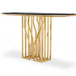 Консоль с чёрной столешницей и золотым фигурным основанием Cosmo варинант исполнения - 2 | Loft Concept в Ижевске