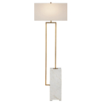 Торшер с прямоугольным абажуром на белом мраморном основании Asymmetry on Marble варинант исполнения - 1 | Loft Concept в Ижевске