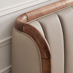 Кровать двуспальная с мягким изголовьем Moon Walnut Bed варинант исполнения - 7 | Loft Concept в Ижевске