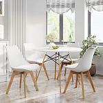 Стул с основой из пластика и мягким сиденьем Arvika White варинант исполнения - 8 | Loft Concept в Ижевске