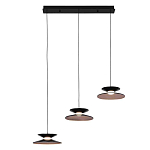 Люстра подвесная с тремя матовыми черными плафонами Obsidian Touch варинант исполнения - 1 | Loft Concept в Ижевске