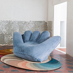 Дизайнерское плюшевое кресло в форме руки голубое Poltronova Joe Plush Baby Blue Armchair варинант исполнения - 3 | Loft Concept в Ижевске