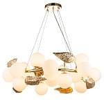 Люстра круглая на золотистом каркасе с белыми стеклянными плафонами Zest of Light варинант исполнения - 1 | Loft Concept в Ижевске