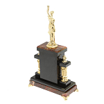 Часы настольные бронзовые из натурального камня Яшма с декором в виде Фемиды Themis Stone Clock варинант исполнения - 4 | Loft Concept в Ижевске