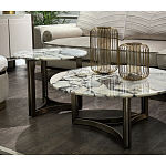 Столик журнальный с круглой мраморной столешницей Unique Stone Design варинант исполнения - 7 | Loft Concept в Ижевске