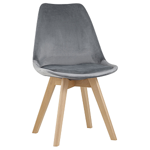 Стул с мягким велюровым сиденьем Arvika Grey