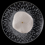 Бра с белым рельефным плафоном и стеклом с рисунком FLOW варинант исполнения - 3 | Loft Concept в Ижевске