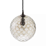 Подвесной светильник с плафоном в форме шара из стекла с рельефным узором Glass Pattern Lamp варинант исполнения - 1 | Loft Concept в Ижевске
