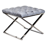 Пуф велюровый серый с каретной стяжкой Perennially варинант исполнения - 1 | Loft Concept в Ижевске