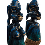 Комплект из 2-х деревянных статуэток Asmat Statuettes Dark Blue варинант исполнения - 3 | Loft Concept в Ижевске