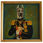 Картина в квадратной раме Chinoiserie Great Dane Dog Portrait варинант исполнения - 1 | Loft Concept в Ижевске