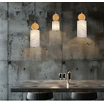 Подвесной светильник светодиодный с цилиндрическим плафоном Stone Helios варинант исполнения - 2 | Loft Concept в Ижевске